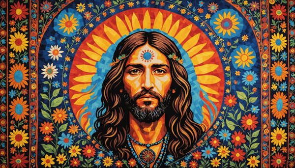 Drap mural hippie : l'art de décorer avec liberté et couleur